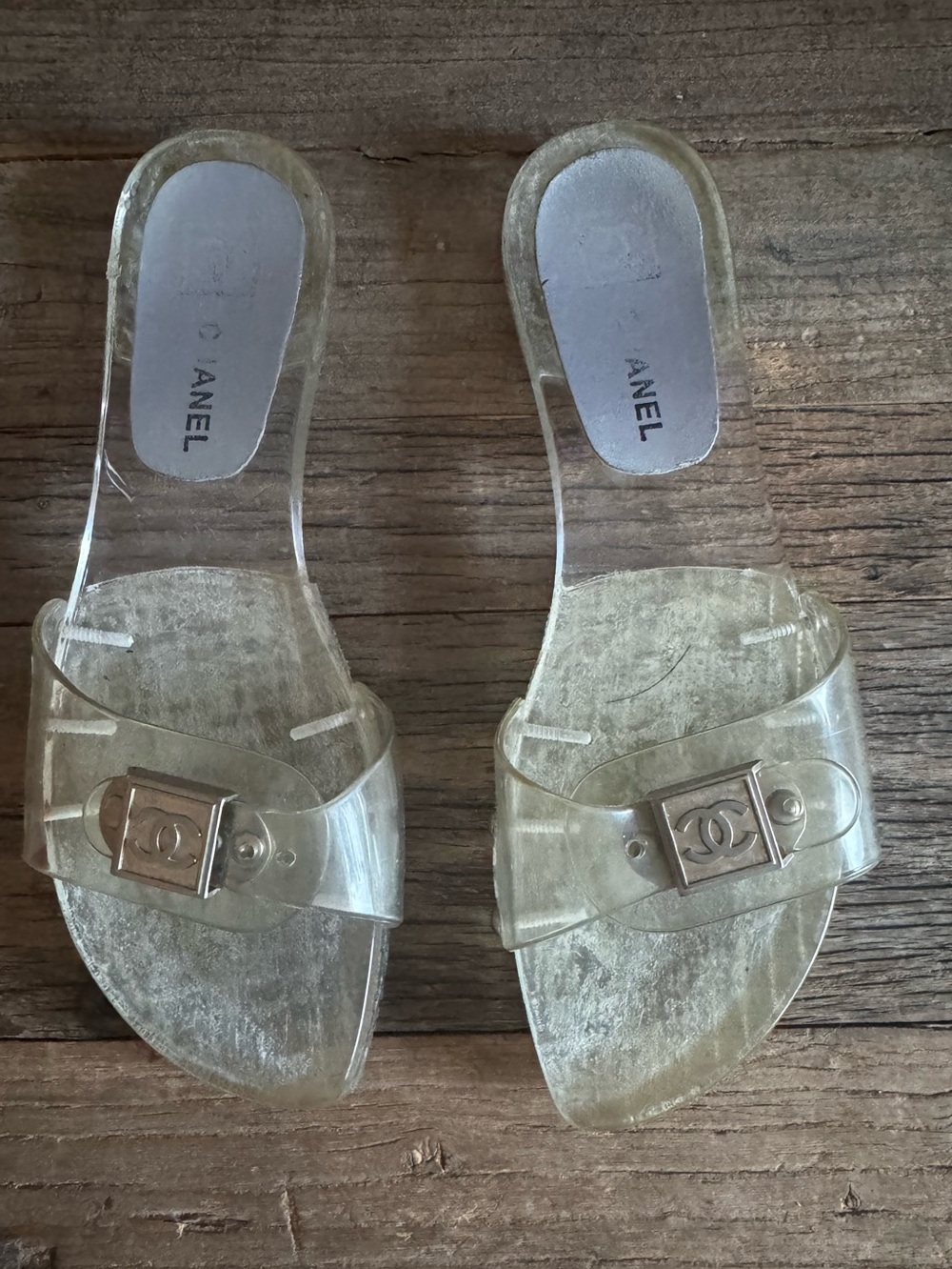 CHANEL JELLY SLIDES